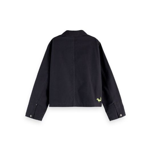 Показвай детайлите за SCOTCH&SODA WOMEN'S WASHED WORKWEAR JACKET IN CHARCOAL ART 2 - FanPoint Снимка на SCOTCH&SODA WOMEN'S WASHED WORKWEAR JACKET IN CHARCOAL ART 2