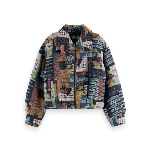 Показвай детайлите за SCOTCH&SODA WOMEN'S COLLAGE JACQUARD JACKET IN ART DEPT COLLAGE MULTICOLOUR 1 - FanPoint Снимка на SCOTCH&SODA WOMEN'S COLLAGE JACQUARD JACKET IN ART DEPT COLLAGE MULTICOLOUR 1