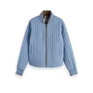 Снимка на SCOTCH&SODA WOMEN'S REVERSIBLE PRINTED AND QUILTED BOMBER IN ART DEPT COLLAGE GREY SCALE 4
