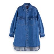 Снимка на SCOTCH&SODA WOMEN'S WASHED DENIM MINI SHIRTDRESS - ART FROM THE HEART 1