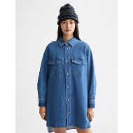 Снимка на SCOTCH&SODA WOMEN'S WASHED DENIM MINI SHIRTDRESS - ART FROM THE HEART 4