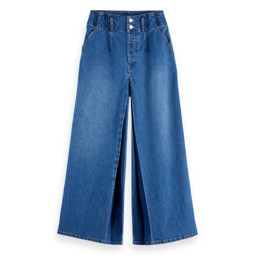 Снимка на SCOTCH&SODA WOMEN'S THE WAVE CUSTOM CROPPED WIDE LEG JEANS - ART FROM THE HEART