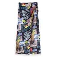 Снимка на SCOTCH&SODA WOMEN'S HIGH RISE MIDI WRAP SKIRT IN ART DEPT COLLAGE MULTICOLOUR 1