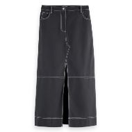 Снимка на SCOTCH&SODA WOMEN'S WORKWEAR MIDI SKIRT WITH FRONT SLIT IN CHARCOAL ART 1