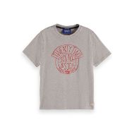 Снимка на SCOTCH&SODA WOMEN'S WASHED REGULAR FIT T-SHIRT WITH GRAPHIC IN GREY MELANGE 1