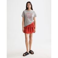 Снимка на SCOTCH&SODA WOMEN'S WASHED REGULAR FIT T-SHIRT WITH GRAPHIC IN GREY MELANGE 7