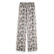 Снимка на SCOTCH&SODA WOMEN'S GIA - MID RISE WIDE LEG ELASTICATED TROUSERS IN ART DEPT COLLAGE GREY SCALE 2