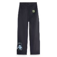 Снимка на SCOTCH&SODA WOMEN'S RAINE - HIGH RISE WIDE LEG WASHED PANTS IN CHARCOAL ART 2