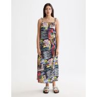 Снимка на SCOTCH&SODA WOMEN'S MIDI SLIP DRESS WITH TIED STRAPS AND DRAPED WAIST IN ART DEPT COLLAGE MULTICOLOU 4
