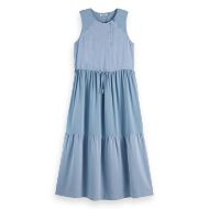 Снимка на SCOTCH&SODA WOMEN'S MIDI DRESS WITH GATHERED WAIST IN FADED DENIM 1