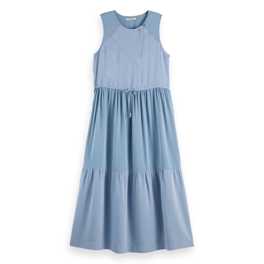 Снимка на SCOTCH&SODA WOMEN'S MIDI DRESS WITH GATHERED WAIST IN FADED DENIM