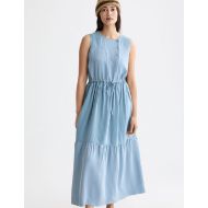 Снимка на SCOTCH&SODA WOMEN'S MIDI DRESS WITH GATHERED WAIST IN FADED DENIM 6