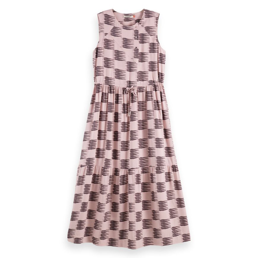 Снимка на SCOTCH&SODA WOMEN'S MIDI DRESS WITH GATHERED WAIST IN FEATHER BLOCK