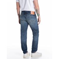 Picture of REPLAY MEN'S NEAAL SLIM-FIT JEANS 12 OZ DEEP INDIGO COTTON DENIM IN DARK BLUE 3