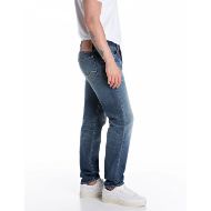 Picture of REPLAY MEN'S NEAAL SLIM-FIT JEANS 12 OZ DEEP INDIGO COTTON DENIM IN DARK BLUE 4