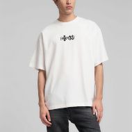 Picture of REPLAY MEN'S CREW-NECK T-SHIRT WITH FRONT AND BACK REPLAY X MARTIN GARRIX LOGOS IN OFF WHITE 1