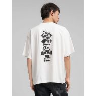 Picture of REPLAY MEN'S CREW-NECK T-SHIRT WITH FRONT AND BACK REPLAY X MARTIN GARRIX LOGOS IN OFF WHITE 2