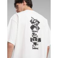Picture of REPLAY MEN'S CREW-NECK T-SHIRT WITH FRONT AND BACK REPLAY X MARTIN GARRIX LOGOS IN OFF WHITE 3