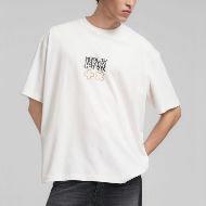 Picture of REPLAY MEN'S CREW-NECK T-SHIRT WITH REPLAY X MARTIN GARRIX LOGOS AND LETTERING IN OFF WHITE 1