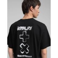 Picture of REPLAY MEN'S CREW-NECK T-SHIRT WITH REPLAY X MARTIN GARRIX LOGOS IN BLACK 3