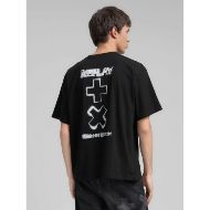 Picture of REPLAY MEN'S CREW-NECK T-SHIRT WITH REPLAY X MARTIN GARRIX LOGOS IN BLACK 2