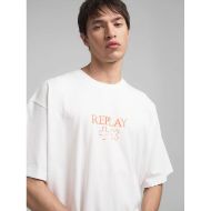 Picture of REPLAY MEN'S CREW-NECK T-SHIRT WITH REPLAY X MARTIN GARRIX GRAPHIC IN OFF WHITE 4