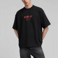 Picture of REPLAY MEN'S CREW-NECK T-SHIRT WITH REPLAY X MARTIN GARRIX GRAPHIC IN BLACK 1