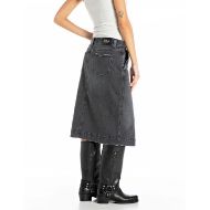 Снимка на REPLAY ДАМСКА MIDI ПОЛА ОТ ДЕНИМ 11 OZ BLACK OD COMFORT DENIM В ТЪМНОСИВО 2