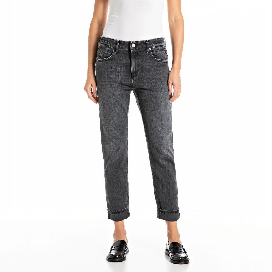 Снимка на REPLAY ДАМСКИ MARTY BOY-FIT ДЕНИМ 11 OZ BLACK OD COMFORT DENIM В ТЪМНОСИВО