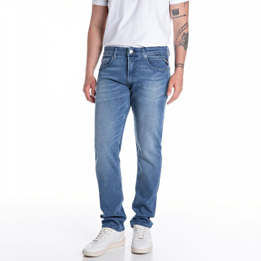 Снимка на REPLAY МЪЖКИ GROVER STRAIGHT-FIT ДЕНИМ 12 OZ MID BLUE POWER STRETCH DENIM В СИНЬО