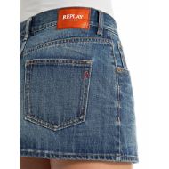 Снимка на REPLAY ДАМСКА MINI ПОЛА ОТ ДЕНИМ 11 OZ INDIGO COTTON DENIM В ТЪМНОСИНЬО 4