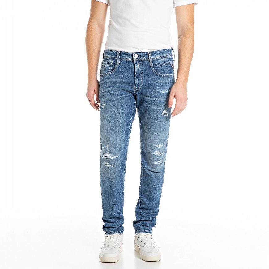 Снимка на REPLAY МЪЖКИ ANBASS SLIM-FIT ДЕНИМ 10.5 OZ DARK INDIGO SUPER STRETCH DENIM В СИНЬО