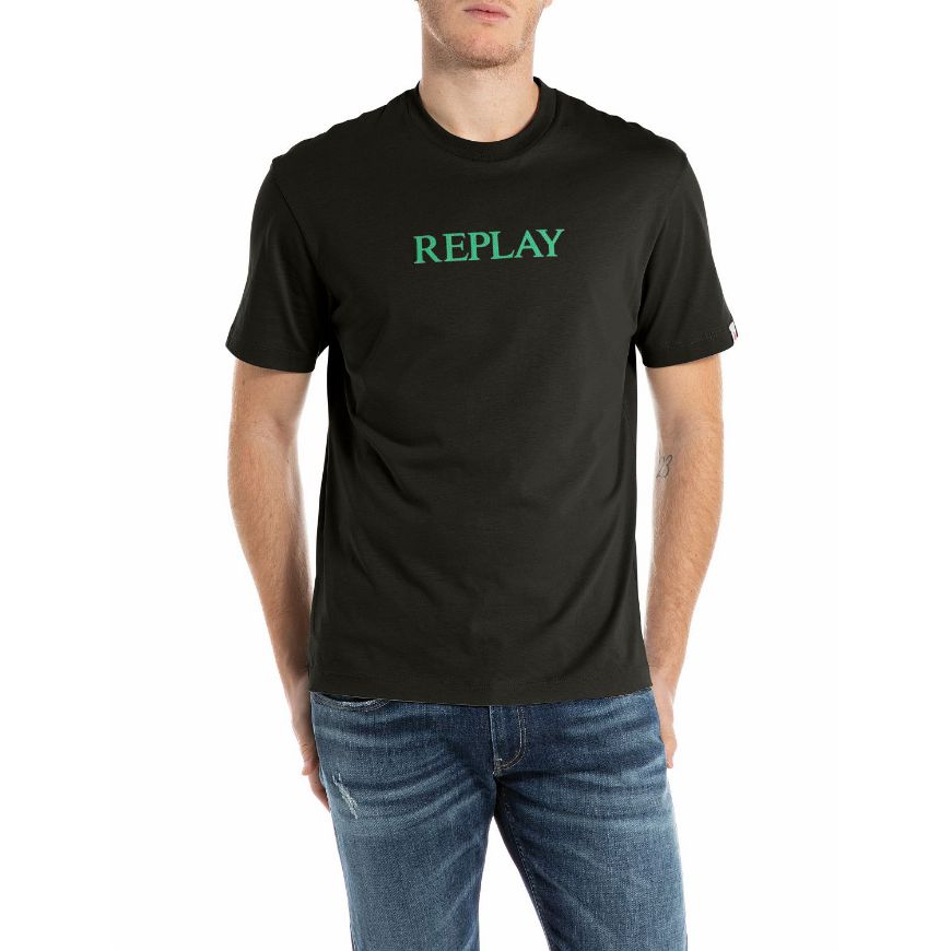 Снимка на REPLAY МЪЖКА RELAXED-FIT БЛУЗА С НАДПИС В ЧЕРНО