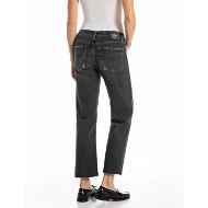 Picture of REPLAY WOMEN'S AKEME STRAIGHT-FIT JEANS 11 OZ WHITE WEFT BLACK DENIM IN DARK GREY 3