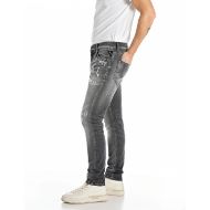 Снимка на REPLAY МЪЖКИ MICKYM SLIM-FIT ДЕНИМ 12 OZ WHITE WEFT BLACK POWER STRETCH DENIM В СИВО 4