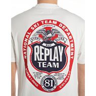Снимка на REPLAY МЪЖКА RELAXED-FIT БЛУЗА ОТ ПАМУК С ПРИНТ НА ГЪРБА В БЯЛО 3