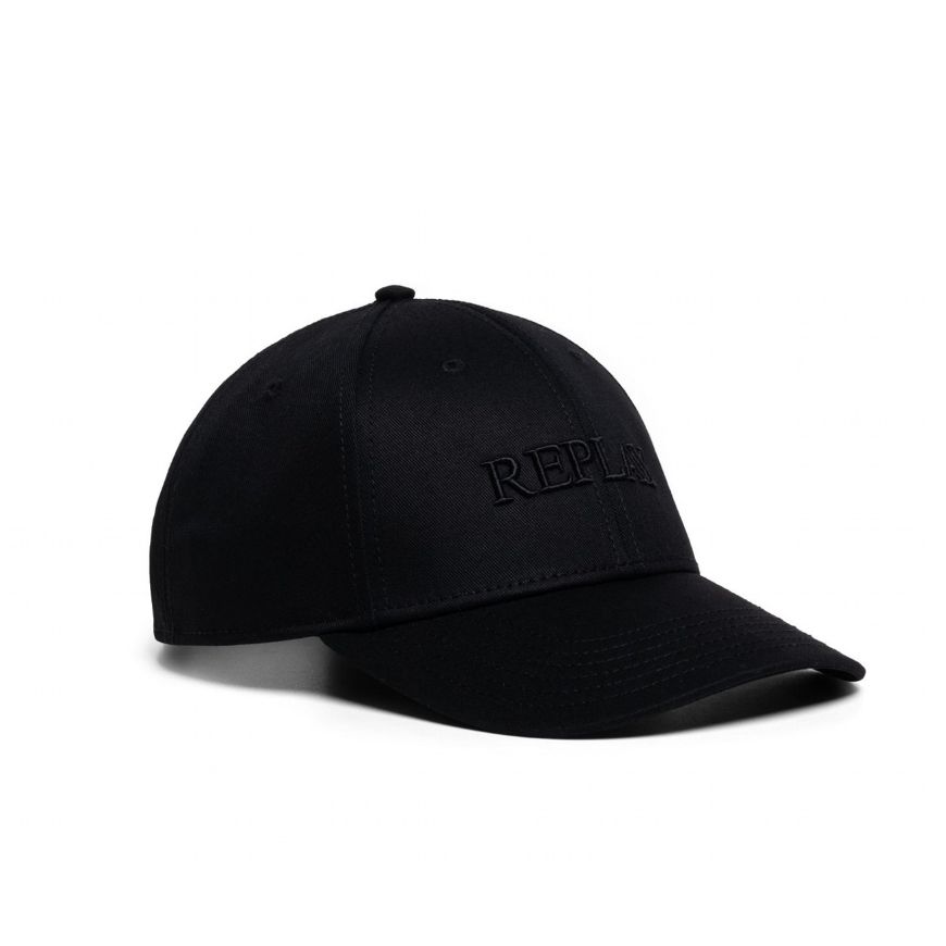 Picture of REPLAY UNISEX CAP WITH BILL IN COTTON TOTAL BLACK
