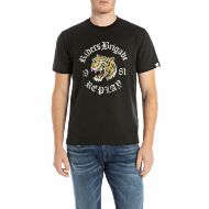 Picture of REPLAY MEN'S BASIC JERSEY T-SHIRT WITH CHEST PRINT IN BLACK 1