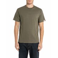 Picture of REPLAY MEN'S REGULAR-FIT JERSEY T-SHIRT IN MUD 1