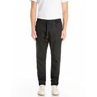 Picture of REPLAY MEN'S LANNY SLIM-FIT JEANS 8 OZ SUPER SOFT BLACK OD DENIM IN BLACK 1
