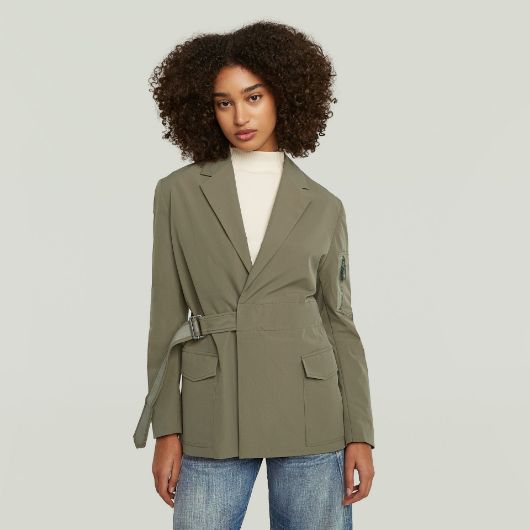 Показвай детайлите за G-STAR ДАМСКО BELTED САКО В КАФЯВО Снимка на G-STAR ДАМСКО BELTED САКО В КАФЯВО