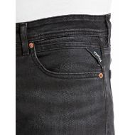 Picture of REPLAY MEN'S GROVER STRAIGHT-FIT JEANS 10.5 OZ BLACK OD STRETCH DENIM IN BLACK DELAVÉ 5
