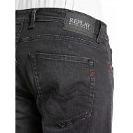 Picture of REPLAY MEN'S GROVER STRAIGHT-FIT JEANS 10.5 OZ BLACK OD STRETCH DENIM IN BLACK DELAVÉ 8