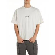 Picture of REPLAY MEN'S INC OVERSIZED NO FUTURE HEAVY COTTON T-SHIRT IN IVORY 1