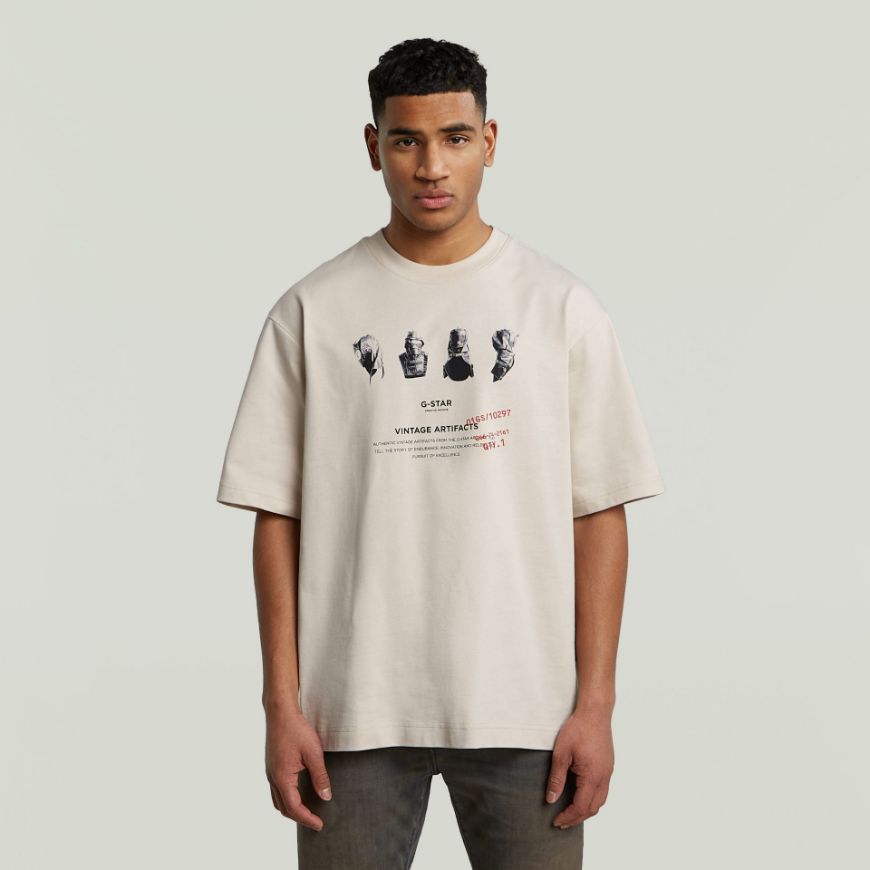 Picture of G-STAR MEN'S ARTIFACTS BOXY T-SHIRT IN WHITE
