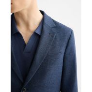 Picture of SCOTCH&SODA MEN'S YARN-DYED NOTCH LAPEL REGULAR FIT BLAZER IN NAVY 6