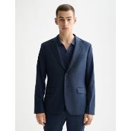 Picture of SCOTCH&SODA MEN'S YARN-DYED NOTCH LAPEL REGULAR FIT BLAZER IN NAVY 4
