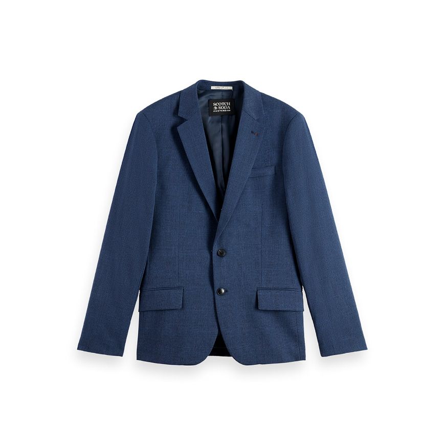 Picture of SCOTCH&SODA MEN'S YARN-DYED NOTCH LAPEL REGULAR FIT BLAZER IN NAVY