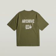 Picture of G-STAR MEN'S SPRAYED 89 BACK GR BOXY T-SHIRT IN GREEN 7