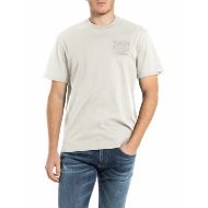 Picture of REPLAY MEN'S RELAXED-FIT T-SHIRT WITH PRINT IN CLOUD 1
